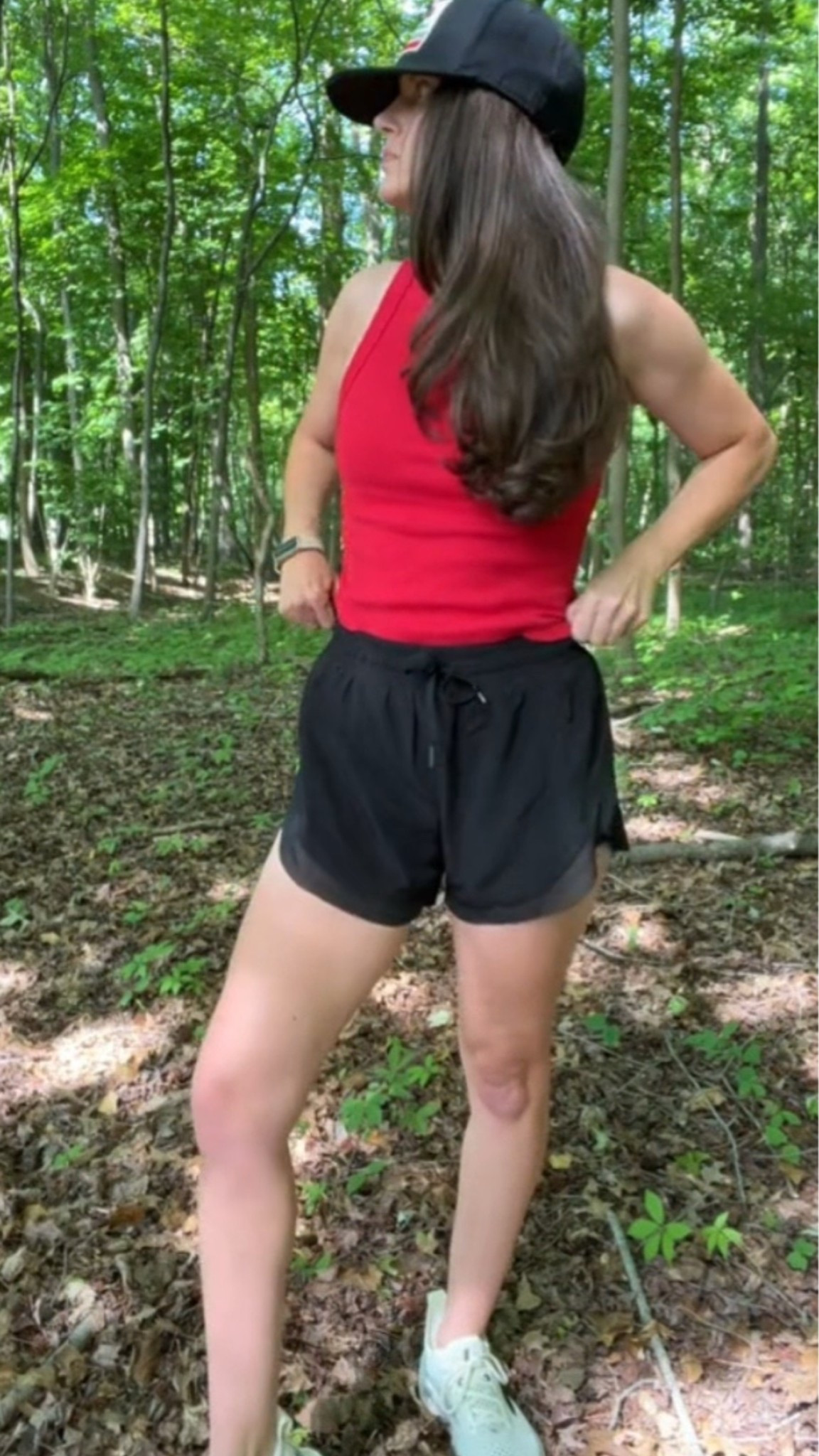 Crunchy granola mom outfit of the day. 
Thrifted trucker hat, Old Navy crop tank, Halara shorts, and my Brooks Glycerin 23s for miles of woodland wandering.
Nature therapy never goes out of style.

#granolagirl #granolamom #hikingoutfits #athleisurestyle #momfit #brooksrunning

#LTKootd #LTKmomlife