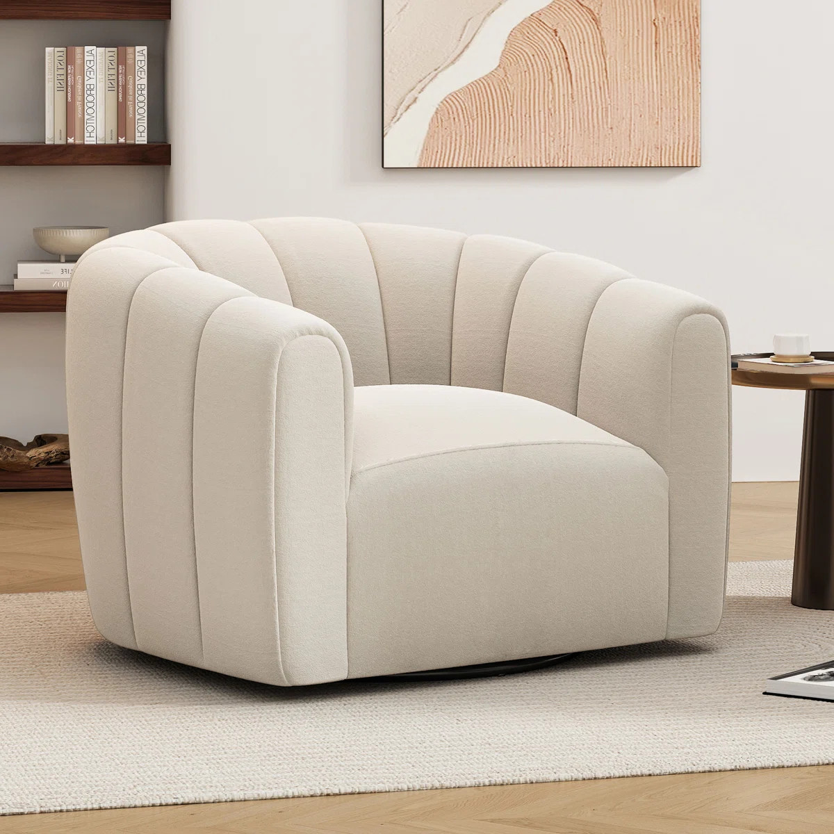 Maravilla Upholstered Swivel Barrel Chair | Wayfair North America
