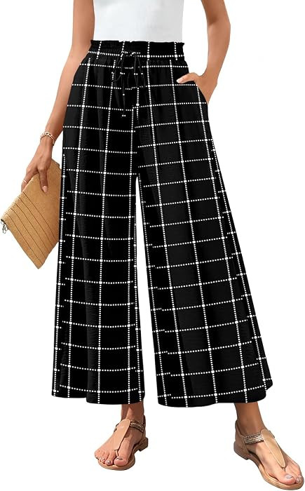 Bestbee Womens Palazzo Pants Wide Leg Gauchos Teacher Summer Outfits | Amazon (US)