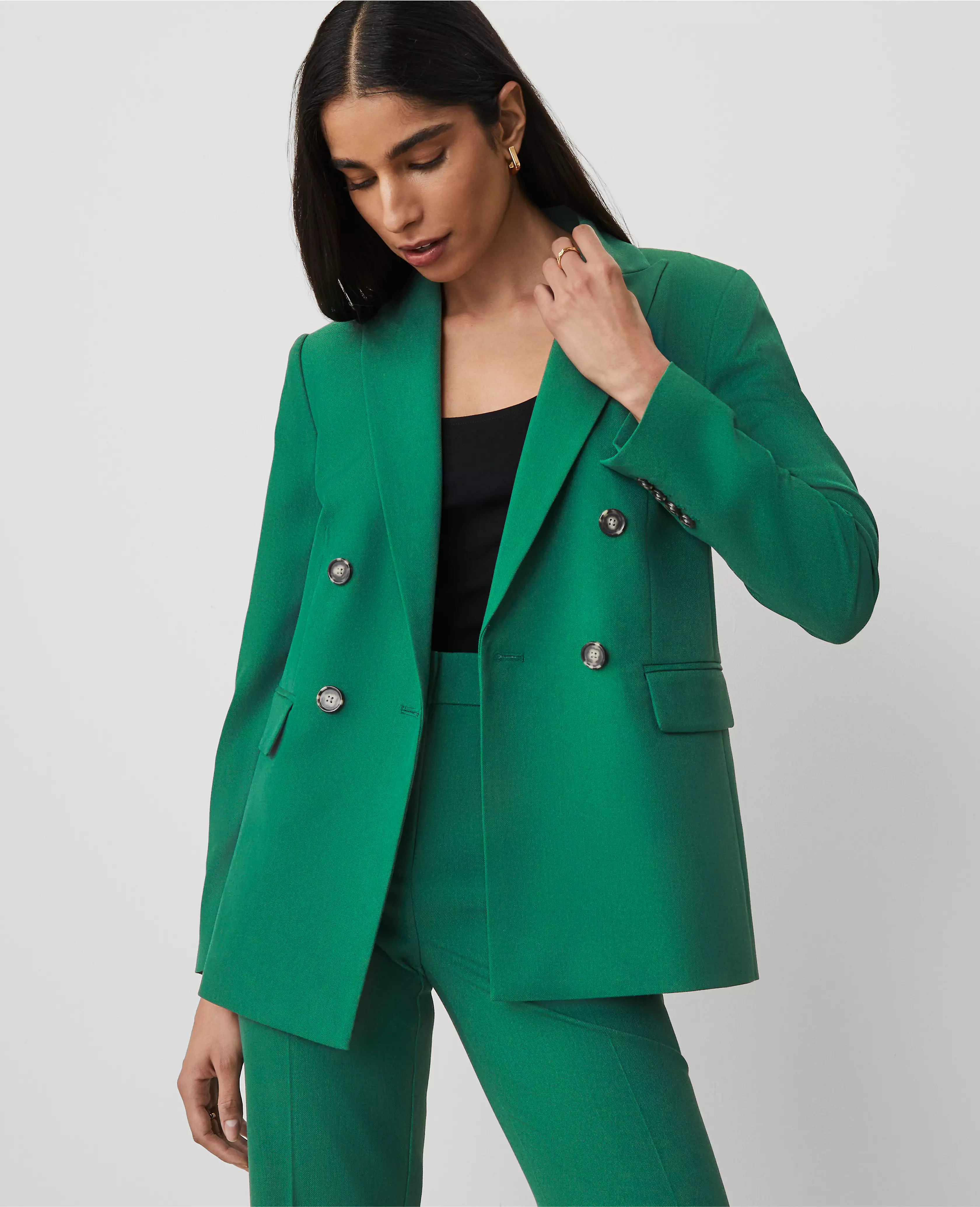 The Tailored Blazer in Textured Drape | Ann Taylor