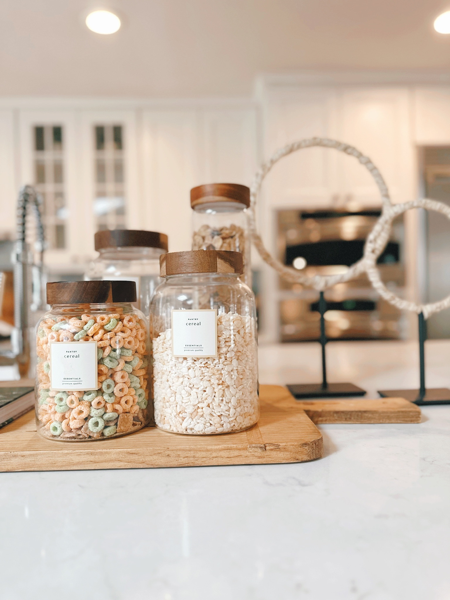 Countertop decor, kitchen decor, home decor, kitchen inspo, kitchen island decor, glass canisters, decorative objects, neutral decor, kitchen design 

#LTKSeasonal #LTKstyletip #LTKhome
