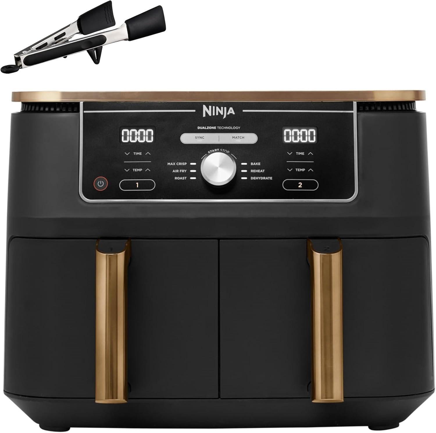 Ninja Foodi MAX Dual Zone Air Fryer, Amazon Exclusive, Tongs, 2 Drawers, 9.5L, 6-in-1, Use No Oil... | Amazon (UK)
