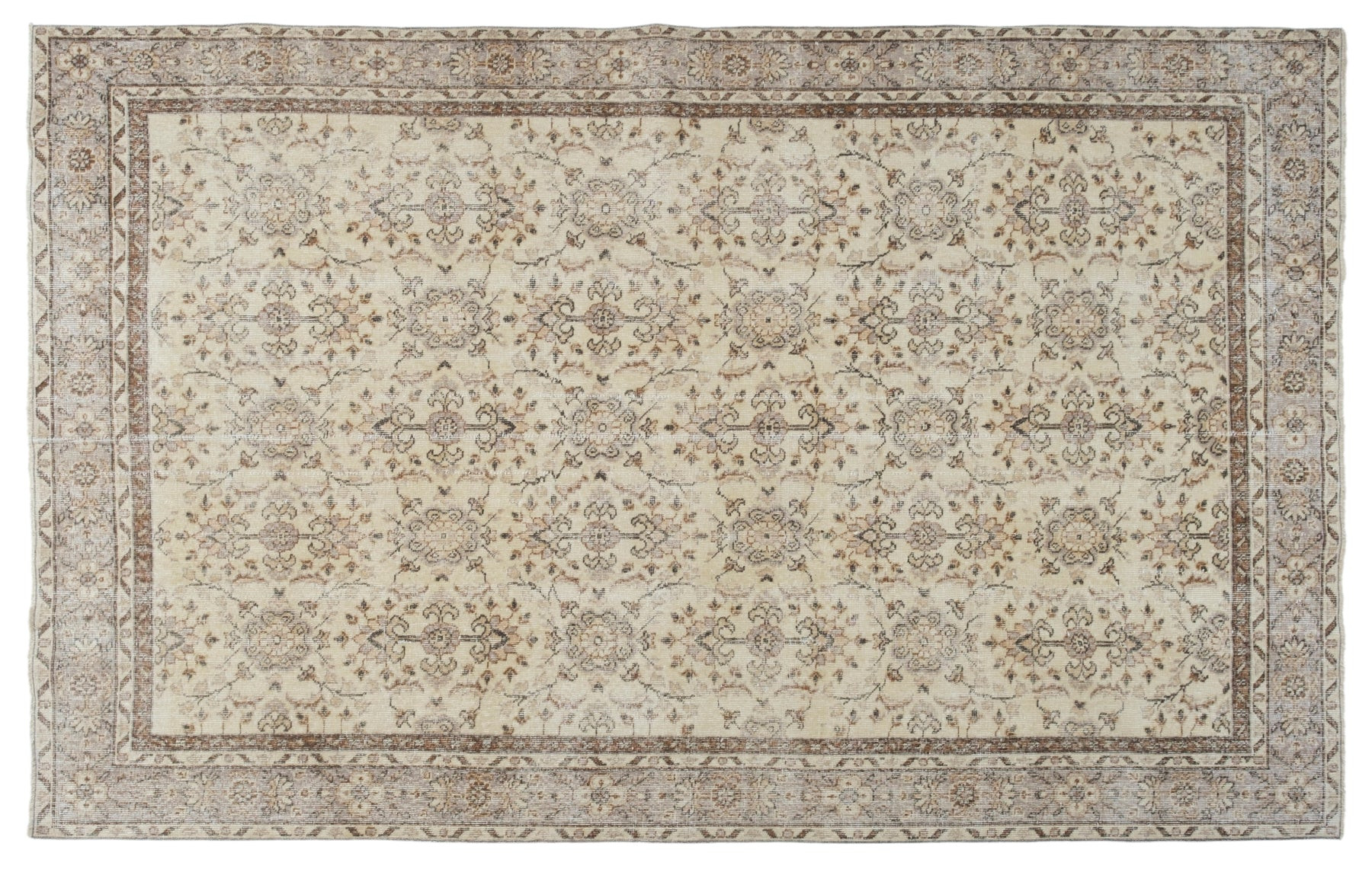 6' X 10' Vintage Distressed Rug, Beige - Caislen | Revival Rugs Inc