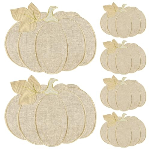 Fall Autumn Pumpkin Placemats Set of 6,Fall Table Decorations Indoor Thanksgiving Farmhouse Harvest Pumpkins Table Round Placemats for Party Kitchen Dinning | Amazon (US)