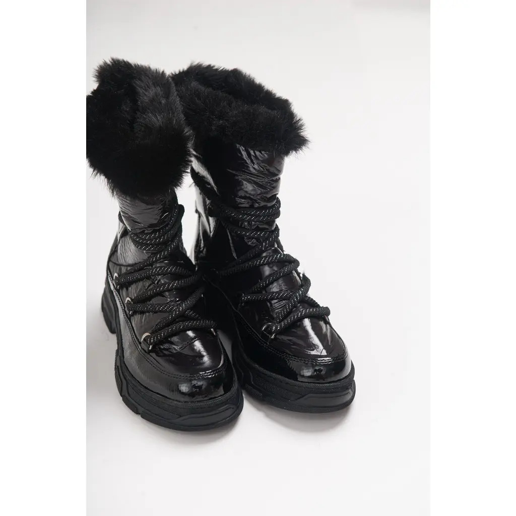 Prologue Shoes Rosie Fur Lined Boot in Black Faux Leather at Nordstrom, Size 5.5 | Nordstrom