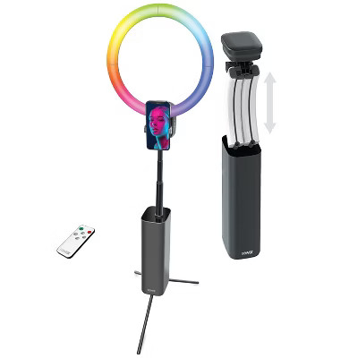 Bower® Wireless Creator Collapsible 12-In. White and RGB Ring Light, Black | Target
