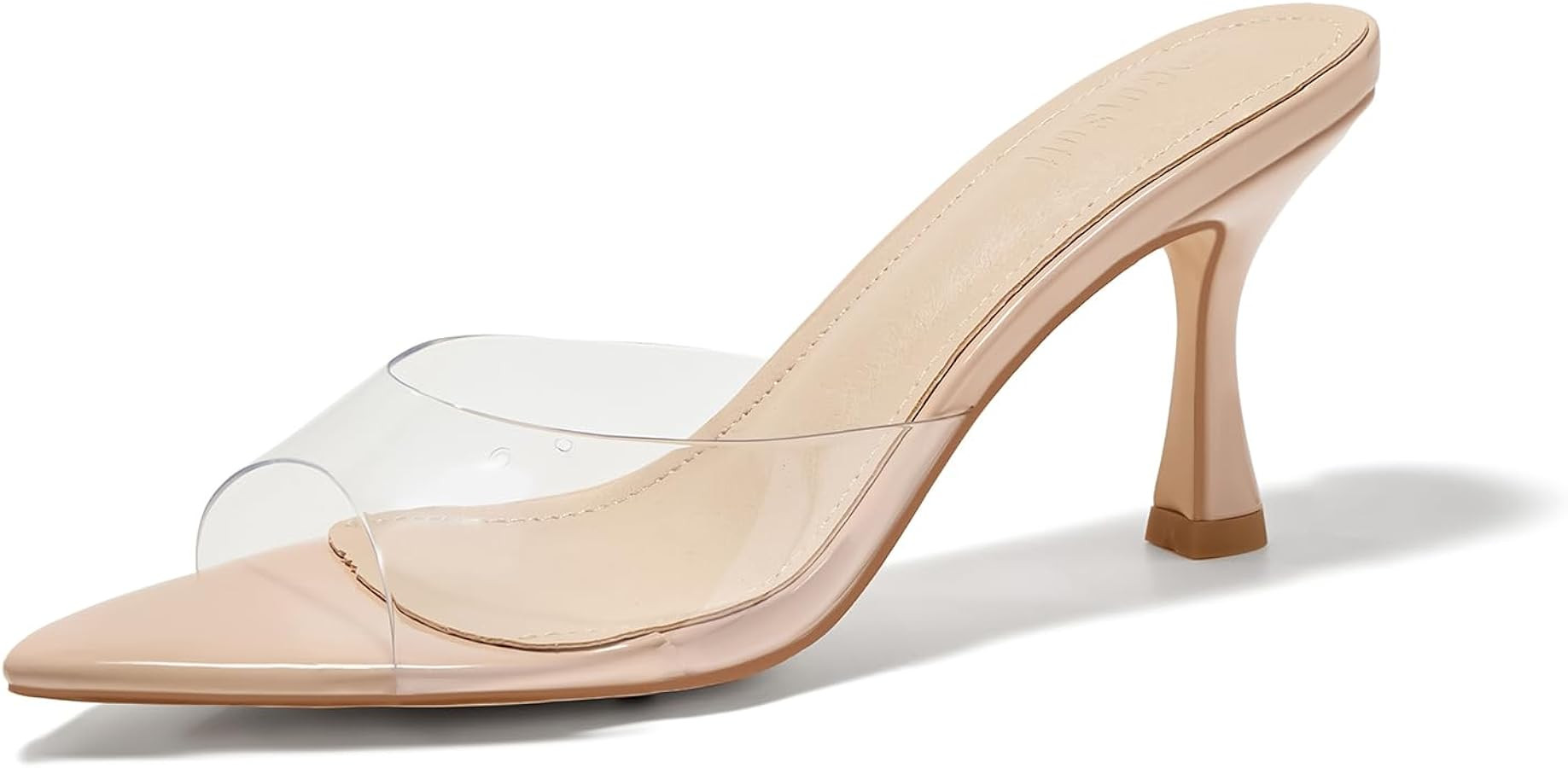 Womens Pointed Open Toe Heeled Sandals Slip On High Heels Backless Mules Dress Shoes | Amazon (US)