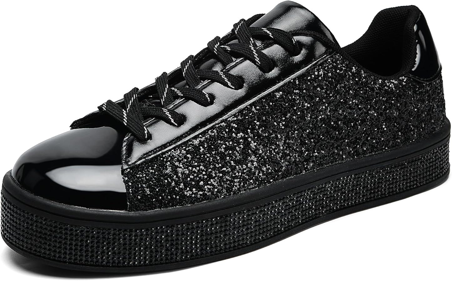 UUBARIS Women's Glitter Tennis Sneakers Floral Dressy Sparkly Sneakers Rhinestone Bling Wedding B... | Amazon (CA)