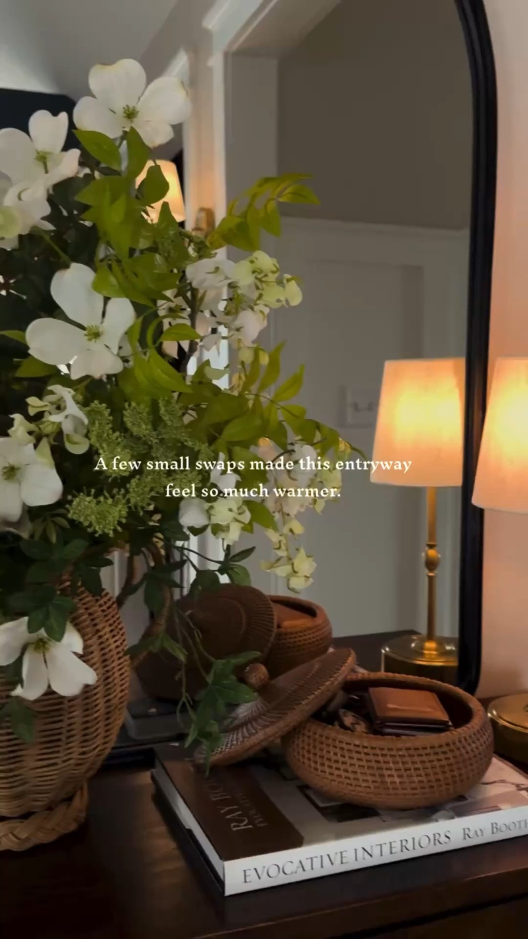 A few small swaps made this entryway feel so much warmer.

Small swaps, big warmth. A rattan vase and a warmer toned accent made all the difference.

#cozyathome #cozyvibes #homedecor #cozyhome #vintagemodern

#LTKHome