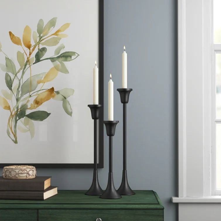 Sivanne 3 Piece Metal Tabletop Candlestick Set | Wayfair North America