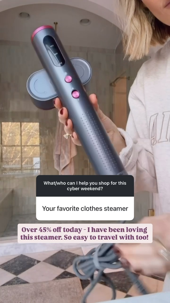 I just recently got this steamer and love it! Currently on sale today for Black Friday!

Loverly Grey, Black Friday, cyber week, steamer, travel finds 

#LTKCyberWeek