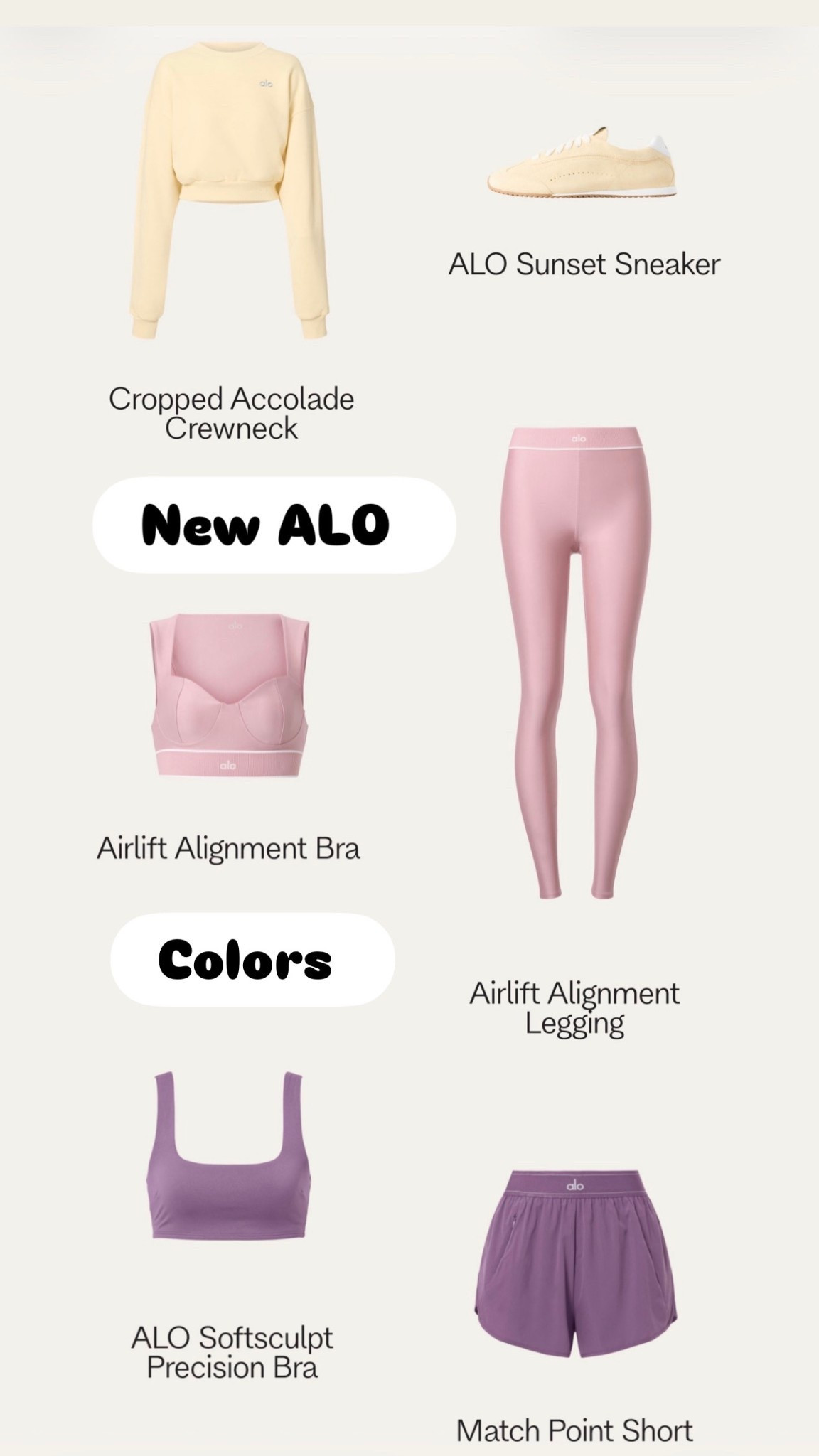 New ALO COLORS 💞💜💛💐🌷🐣

#LTKActive #LTKOver40 #LTKFestival
