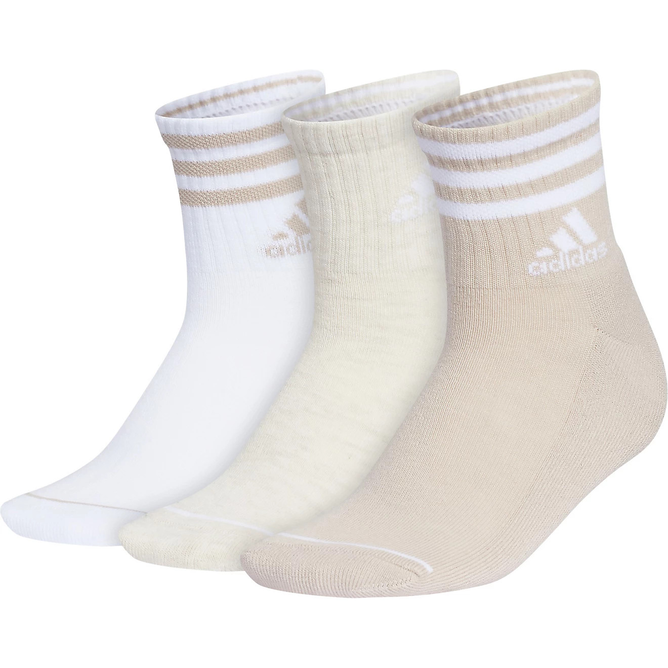 adidas Women's Cushioned 3-Stripe High Quarter Socks 3-Pack | Academy Sports + Outdoors