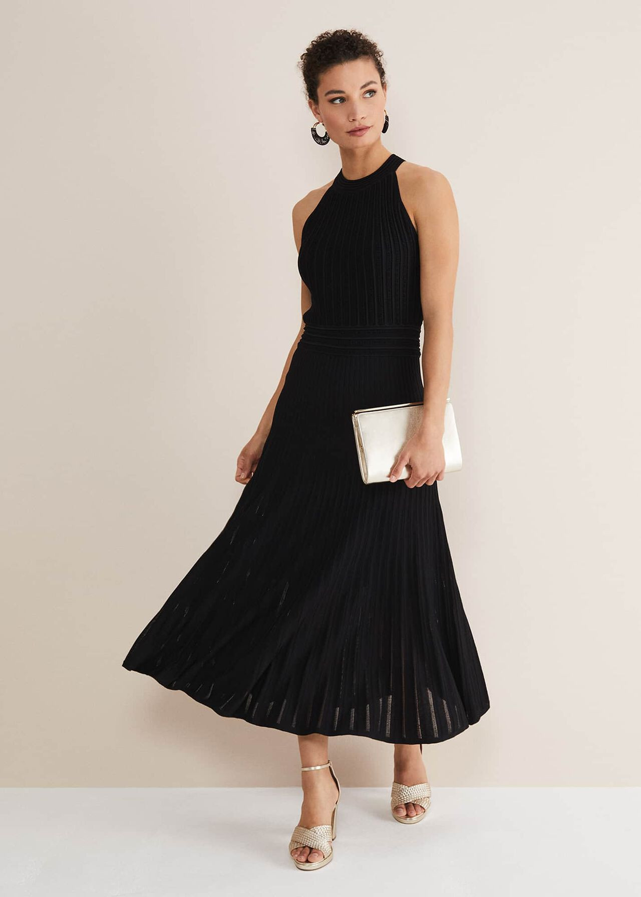 Athena Halter Neck Pointelle Dress | Phase Eight (UK)