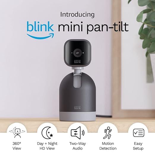 Amazon Official: Blink Mini Pan-Tilt Camera | Rotating indoor plug-in smart security camera, two-... | Amazon (US)