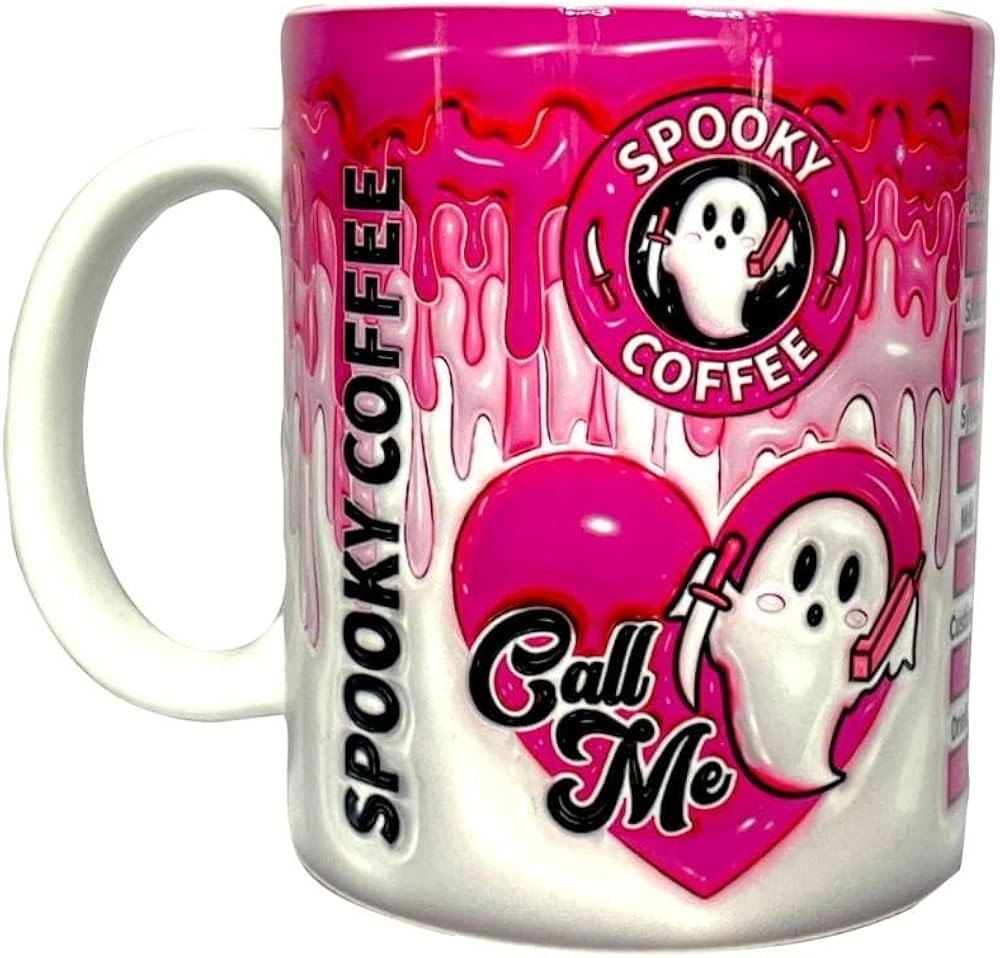Pink Halloween Mug Pink Ghost Mug - 2024 Ceramic Ghost with Pumpkin Halloween Ghost Hug Pumpkin, ... | Amazon (US)