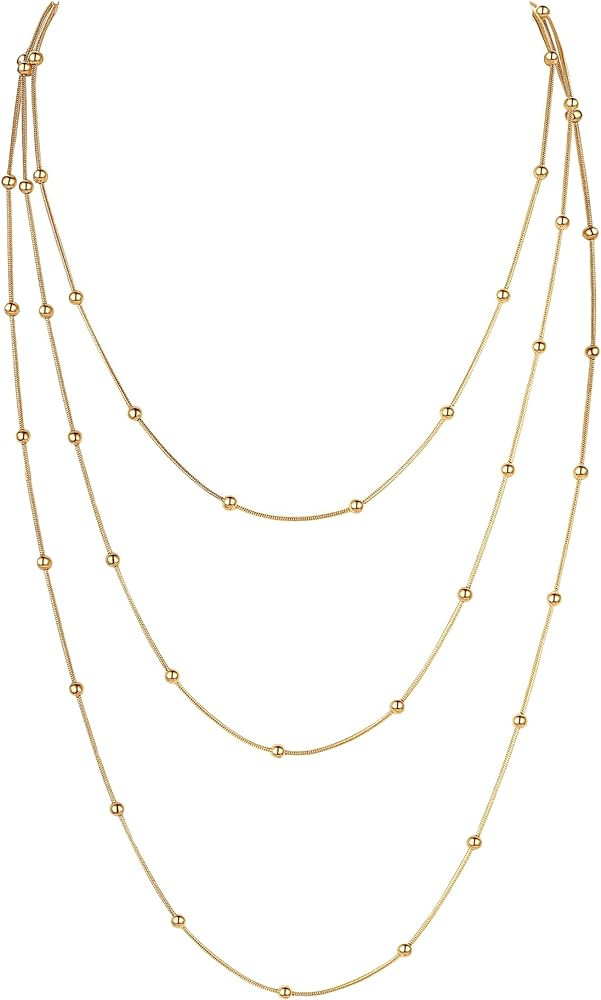 COLORFUL BLING Multilayer Choker Long Chain Tassel Pendant Necklace for Women Beads Necklace Long... | Amazon (US)