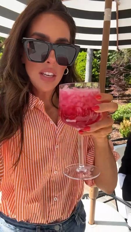 Just watching them peel paint 🤪 enjoying being outside and seeing all the progress being made. My sunglasses (and Victoria’s) are both from Amazon, shirt is Anthropologie, hoops are Madewell, and acrylic glassware is Anthropologie as well! Cheers! 

#LTKhome #LTKSeasonal #LTKfindsunder50
