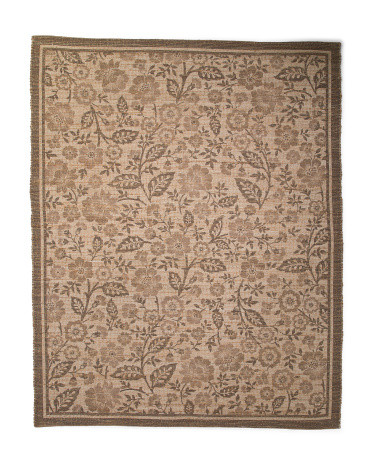 8x10 Jute And Cotton Blend Floral Print Area Rug | TJ Maxx