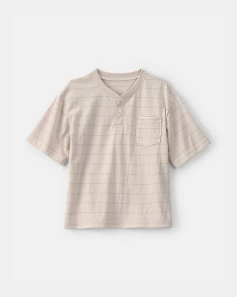 Boys Striped Henley T-Shirt - Tan | Carter's Inc