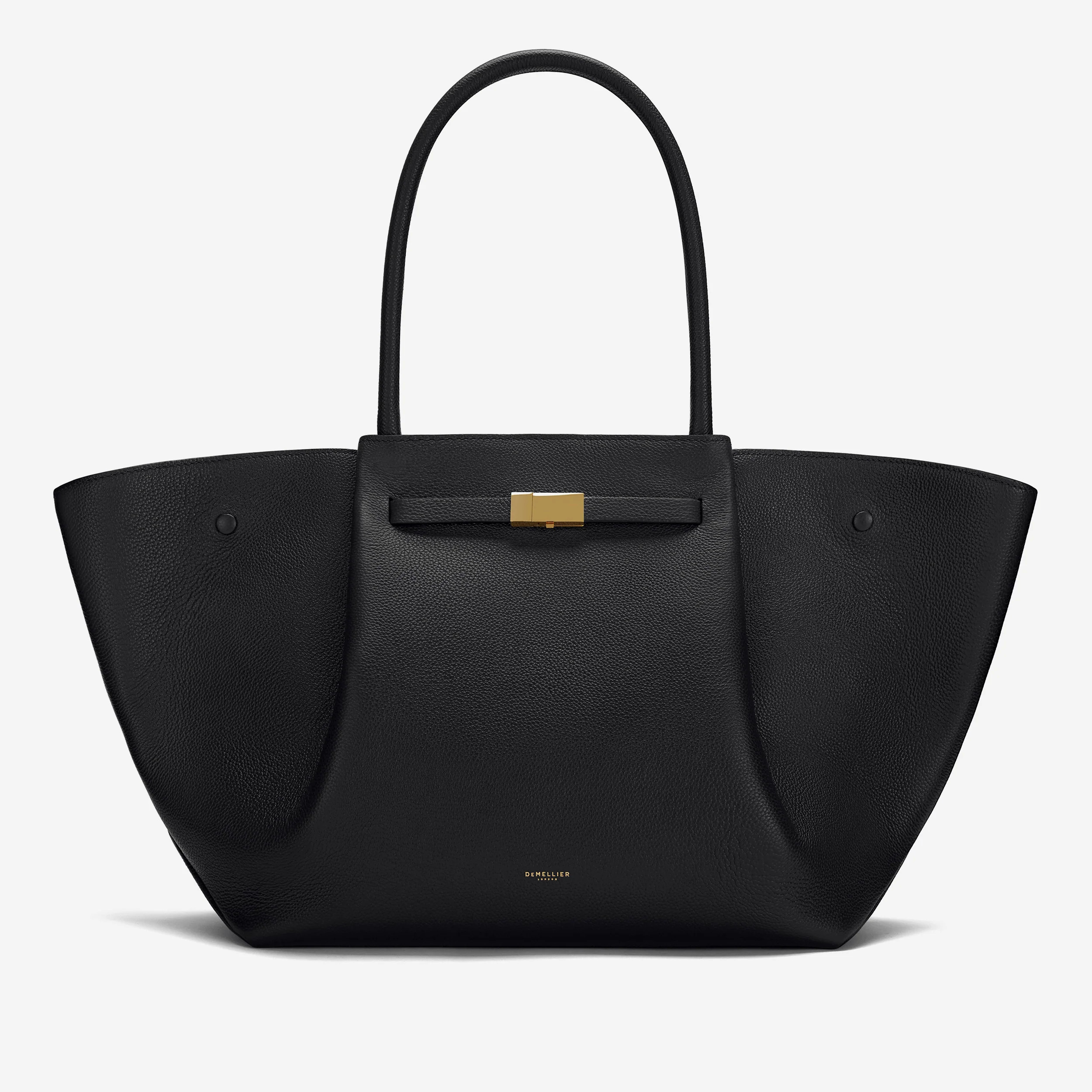 DeMellier The New York in Black Small Grain Leather Shoulder bag | DeMellier