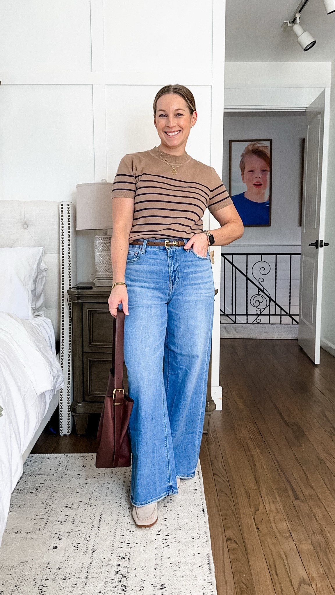 A classically casual outfit. Wear this to work on Friday, shopping or out to lunch! The top is stretchy and a tight, smooth knit. Buttery. I’m in a M. Jeans are so soft, lighter weight and I’m in 2 sizes down! 4. Loafers are tts. 8  

#LTKWorkwear #LTKFindsUnder50 #LTKStyleTip