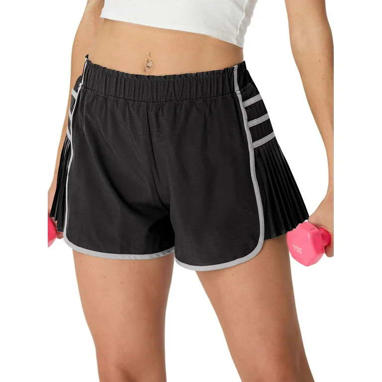 Cueply Women's Workout Shorts Pleated Running Athletic Gym Shorts with Liner Quick Dry | Walmart (US)