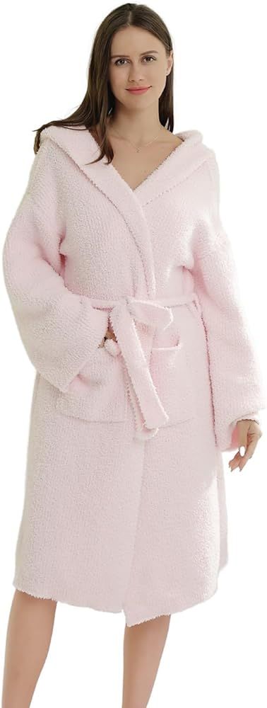 DOOWELL Women's Knit Lightweight Absorbent Robes, Soft Spa Bathrobe Loungewear with Pockets | Amazon (US)