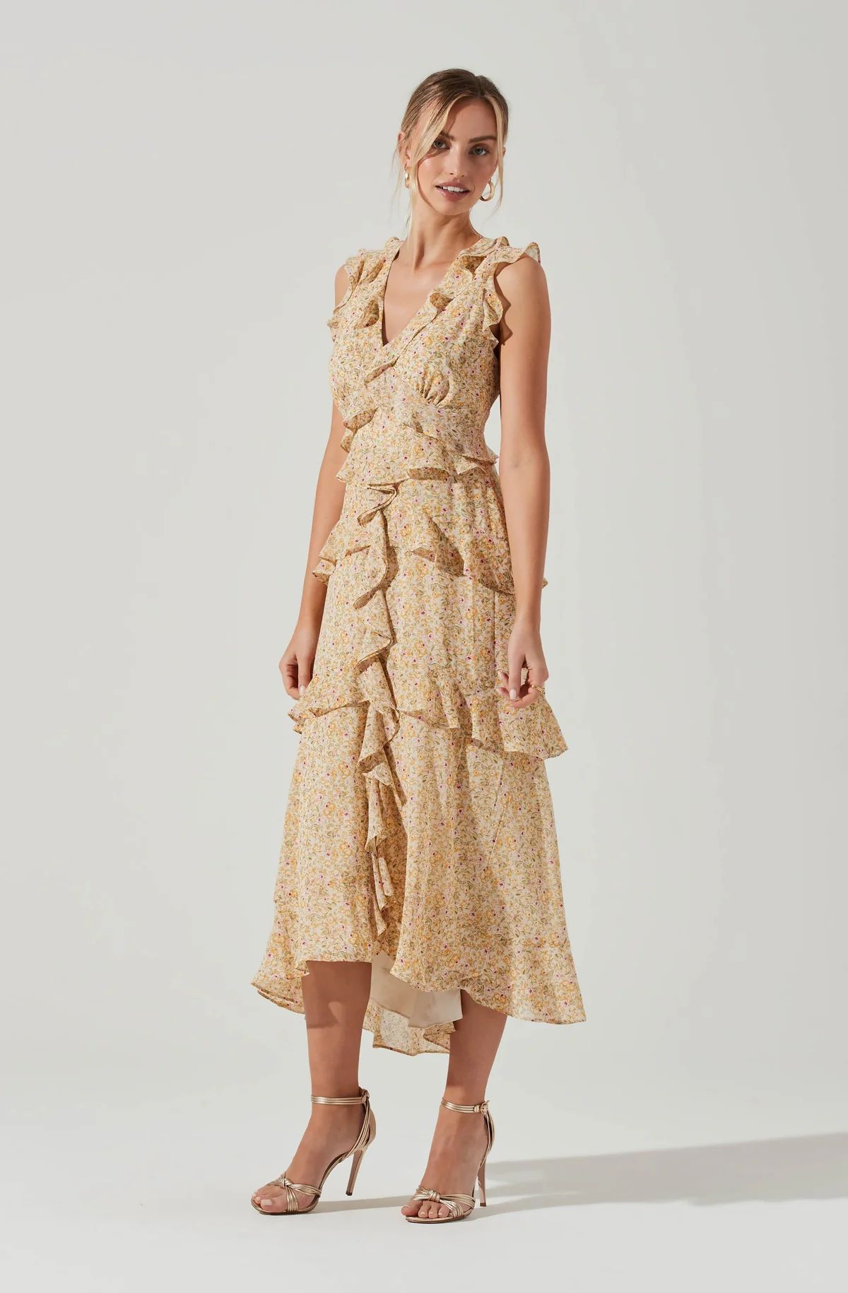 Allie Floral Ruffle Maxi Dress | ASTR The Label (US)