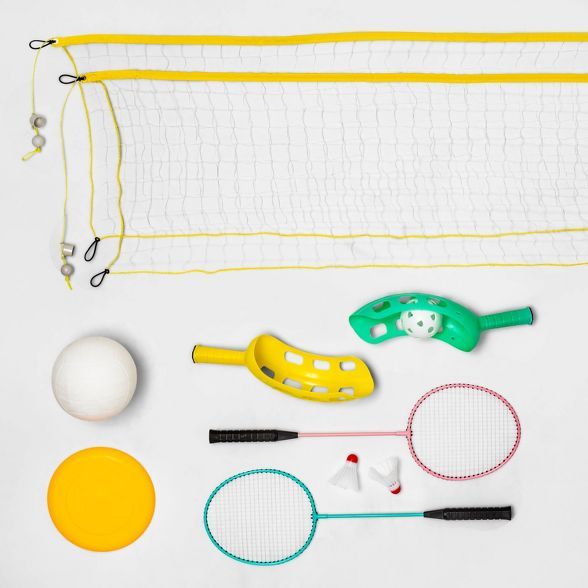 Scoop Ball and 4pc Flying Disc Game Combo Lawn Sports Set - Sun Squad™ | Target