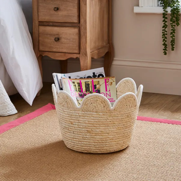 Medium Scalloped Maize Basket | Dunelm (migrated)