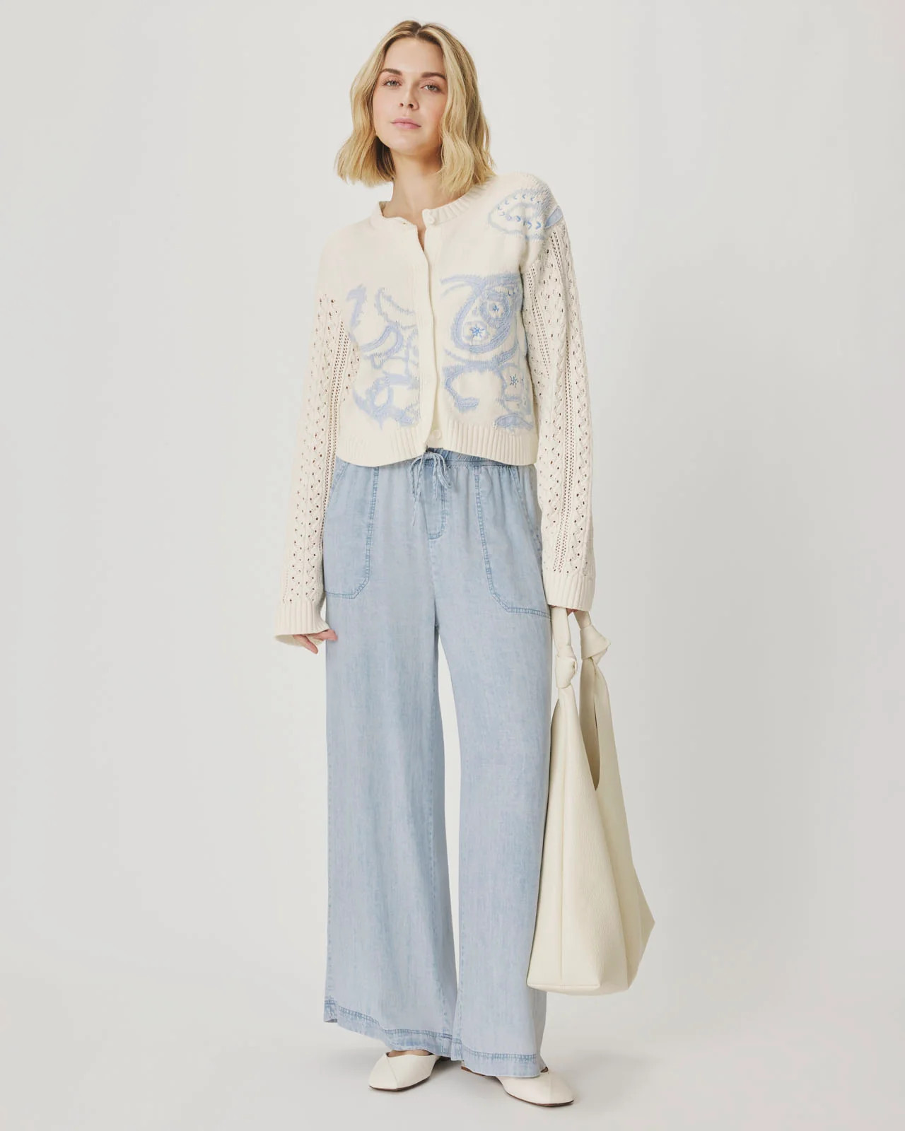 Splendid - Gracie Jacquard Cardigan - Shell Paisley | Splendid