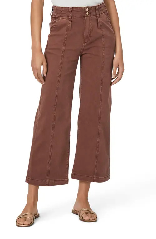 PAIGE Brooklyn High Waist Crop Wide Leg Jeans in Vintage Brunette at Nordstrom, Size 27 | Nordstrom