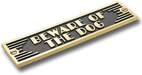 The Metal Foundry Beware of The Dog Metal Door Sign. Art Deco Style Home Décor Accessories Door ... | Amazon (US)