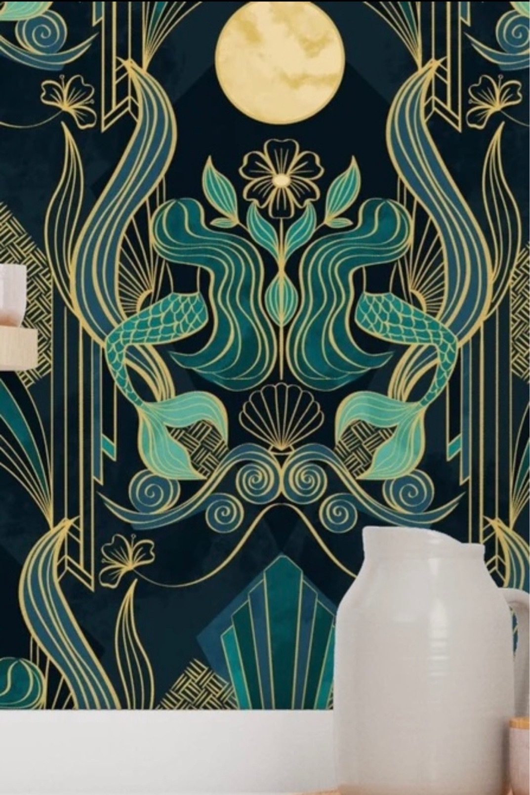 Dark Mermaid Siren Peel and Stick Wallpaper #wallpaper #tropigoth #darkdecor

#LTKstyletip #LTKhome