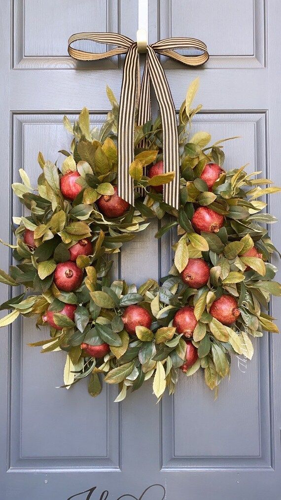Fall wreath  pomegranate wreath  fall foliage wreath  | Etsy | Etsy (US)