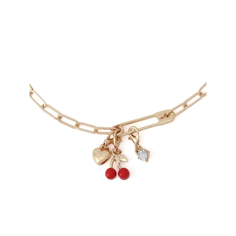 Madden NYC Women's Fashion Gold-Tone Cherry Charm Pendant Necklace | Walmart (US)