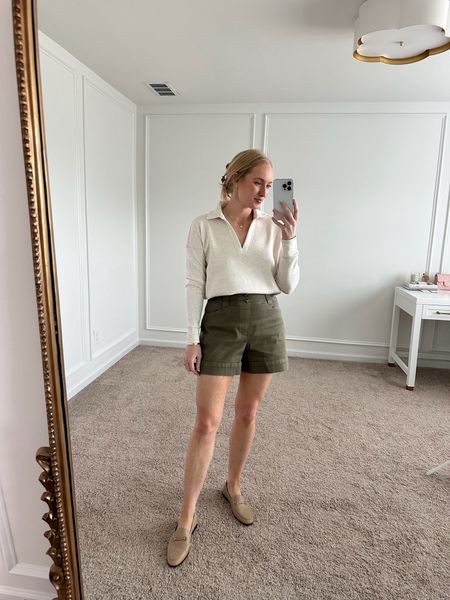 Cute and casual everyday look from Spanx! I have this top paired with shorts but would also be a great workwear top! Wearing size small in the top and medium in the shorts. Use my code AMANDAJOHNxSPANX for 10% off! Also wearing my favorite Sam Edelman flats. They run TTS. Spring outfits // summer outfits // daytime outfits // casual outfits // summer shorts // workwear // work outfits // work shoes // Spanx fashion // Spanx finds 

#LTKWorkwear #LTKSeasonal #LTKShoeCrush