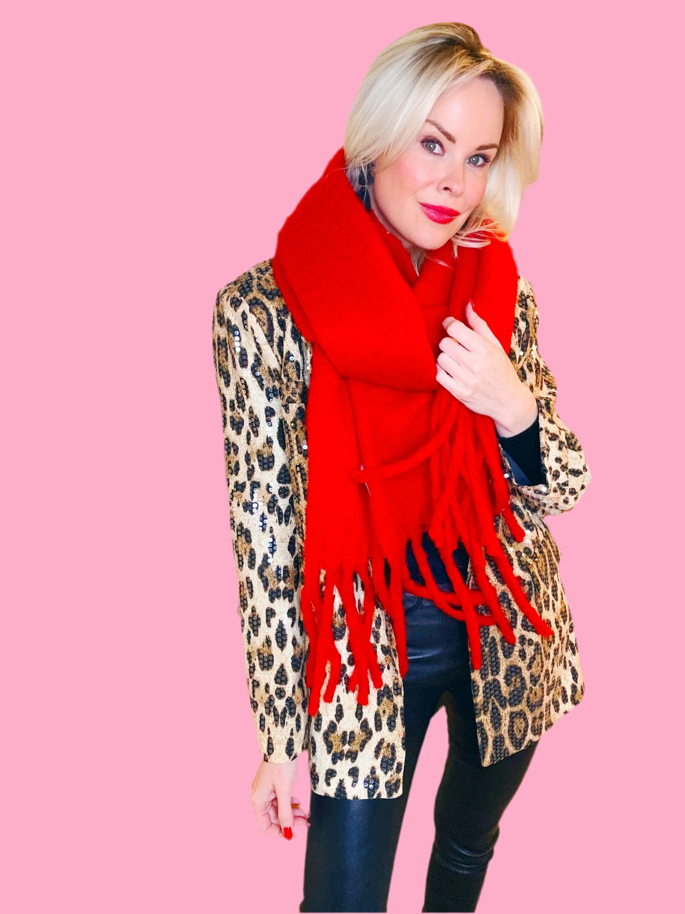 Leopard Print with Sequins Blazers | Teggy French