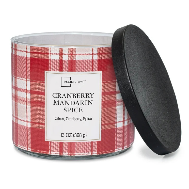 Mainstays Cranberry Mandarin Spice Scented 3-Wick Candle, 13 oz. | Walmart (US)