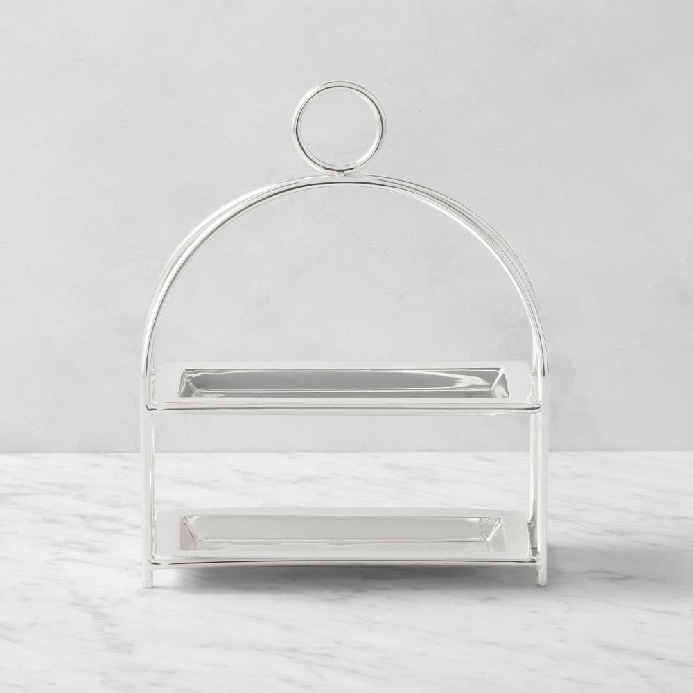 Heirloom Silver Mini Dessert Tiered Stand | Williams-Sonoma