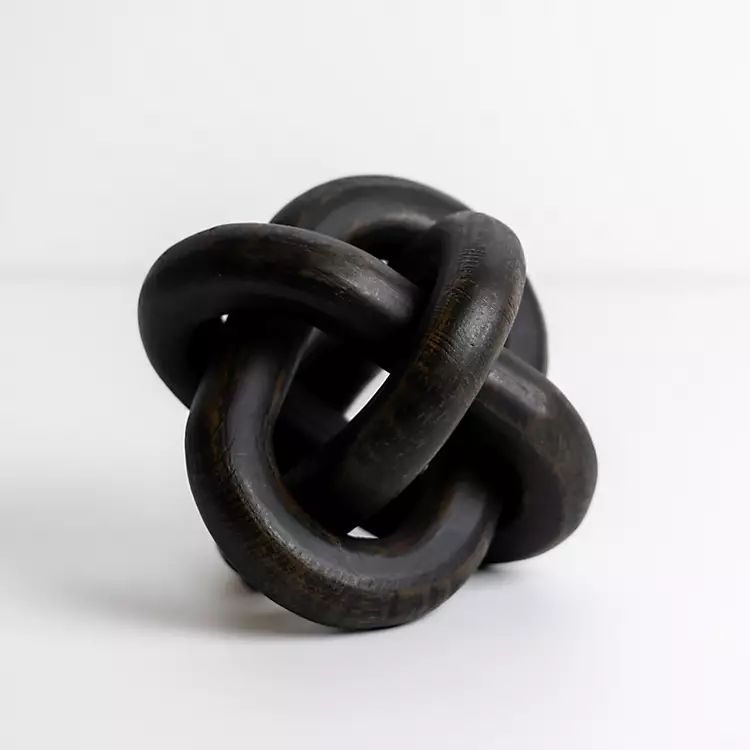 New! Distressed Black Wooden Knot | Kirkland's Home