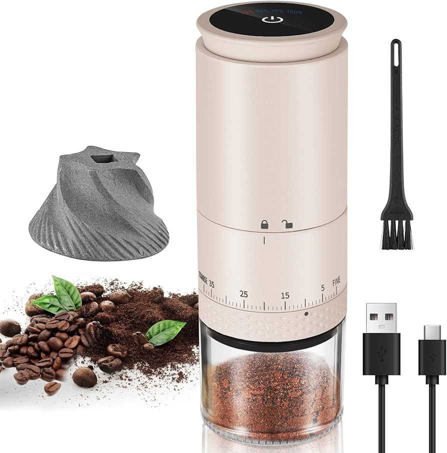 Electric coffee grinder, external adjustment setting, electric portable coffee grinder, USB charg... | Amazon (US)
