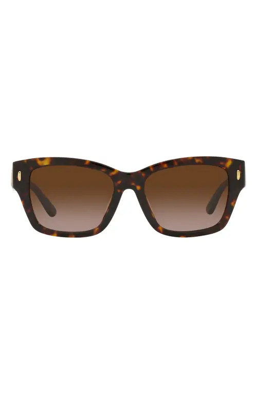 Tory Burch 53mm Gradient Rectangular Sunglasses in Dark Tort at Nordstrom | Nordstrom