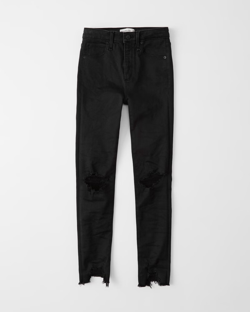 Ripped High Rise Super Skinny Ankle Jeans | Abercrombie & Fitch (US)