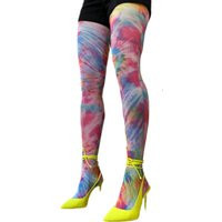 Color Burst Print Tights For Women, Multicolored Patterned Pantyhose, Plus Size Available | Etsy (US)