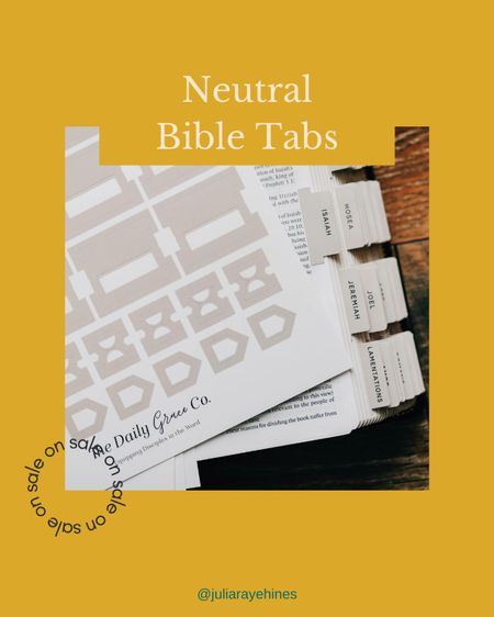 Neutral Bible Tabs ON SALE from The Daily Grace Co. ✨

The quality of these are perfect for handling my bible daily and I love that I can flip to the books so much easier.