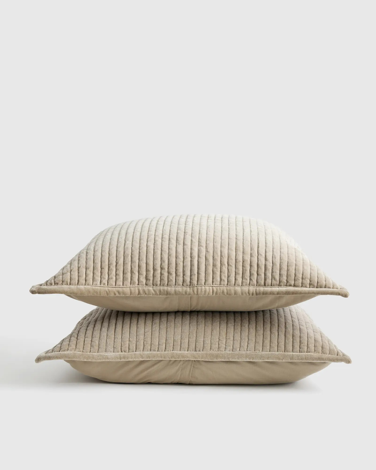 Cotton Velvet Channel Quilted Sham Set | Quince
