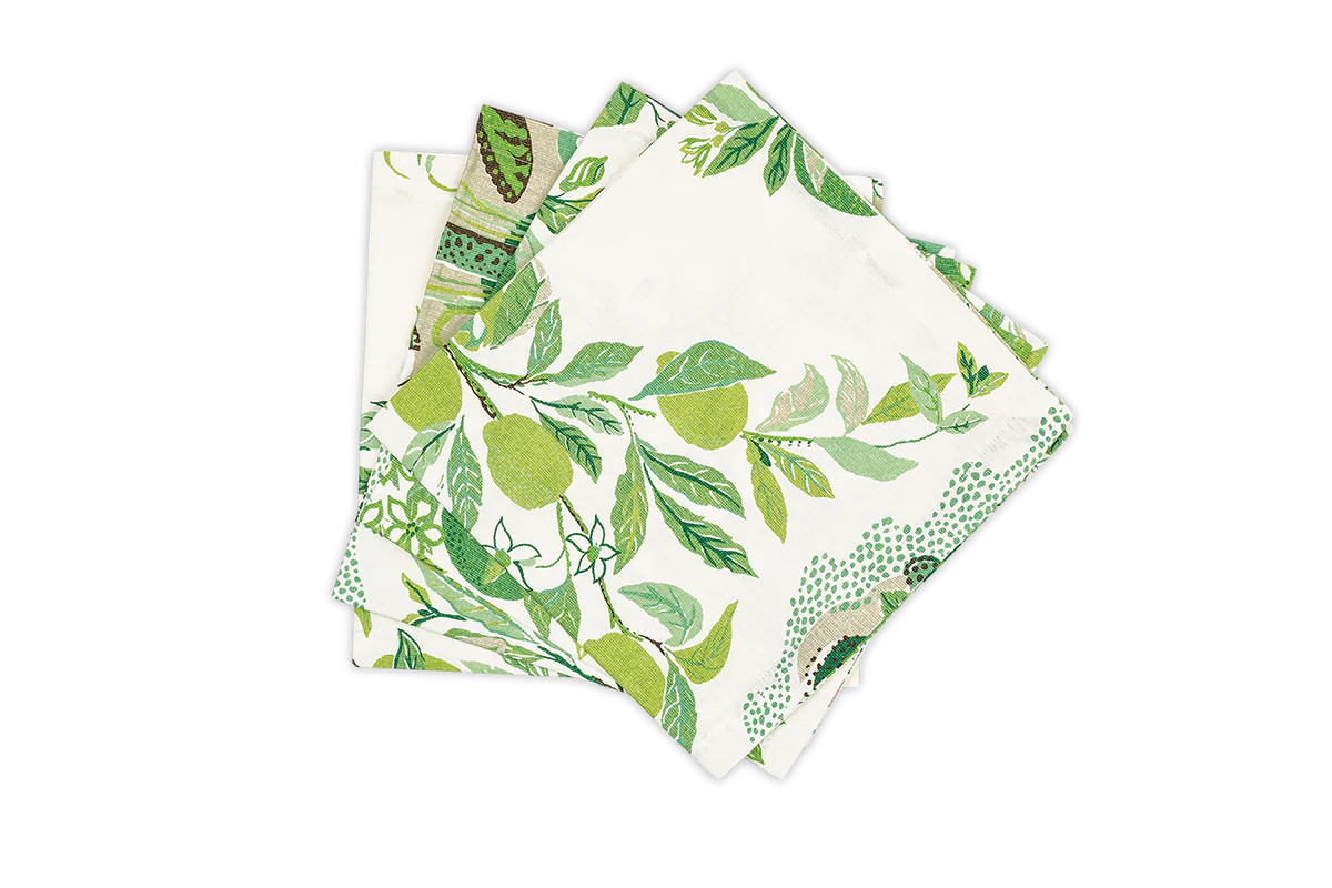 Matouk Schumacher Citrus Garden Napkin in Grass, Set of 4 | Over The Moon Gift