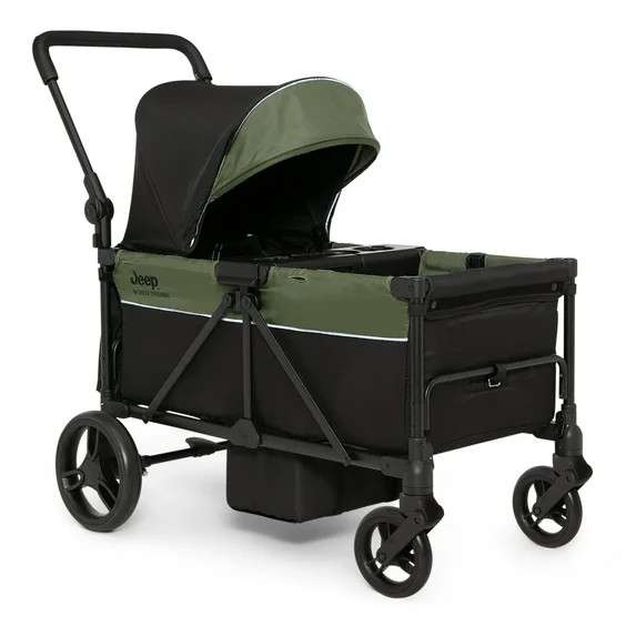 Jeep TurboGlyde Stroller Wagon by Delta Children – Extended Footwell for More Leg Room, Greengu... | Walmart (US)